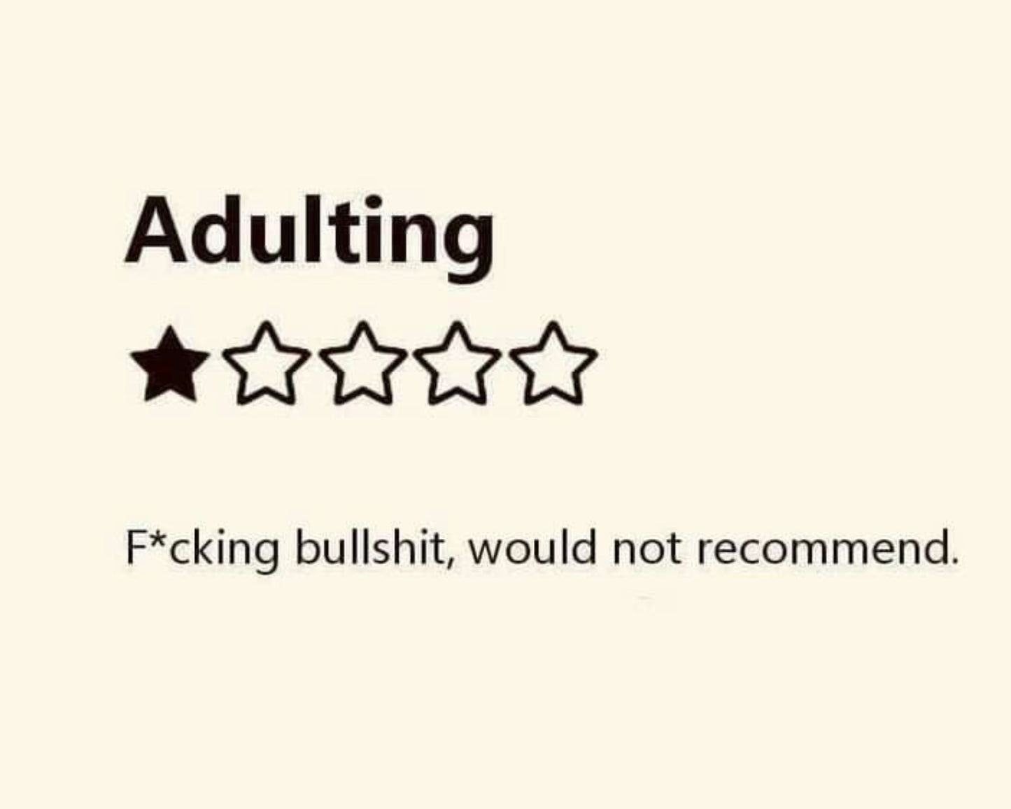 Adulting: Highly Not Recommended (black)
