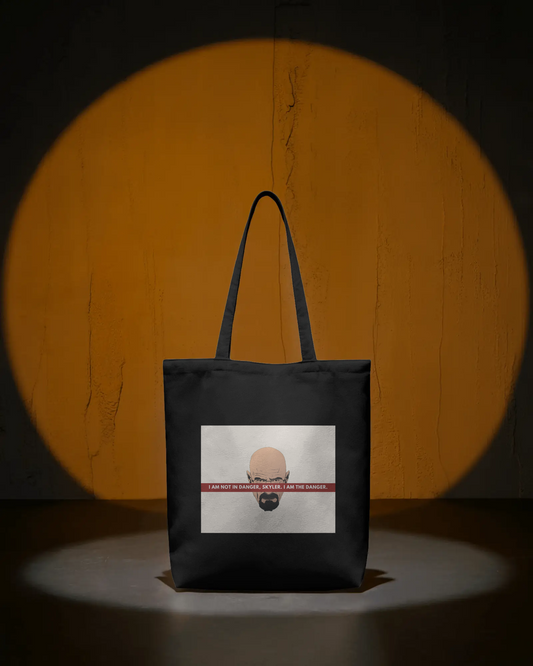 Black Tote Bag with Breaking Bad-inspired Design